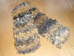 イタリア製毛糸のボタン付きプチマフラー